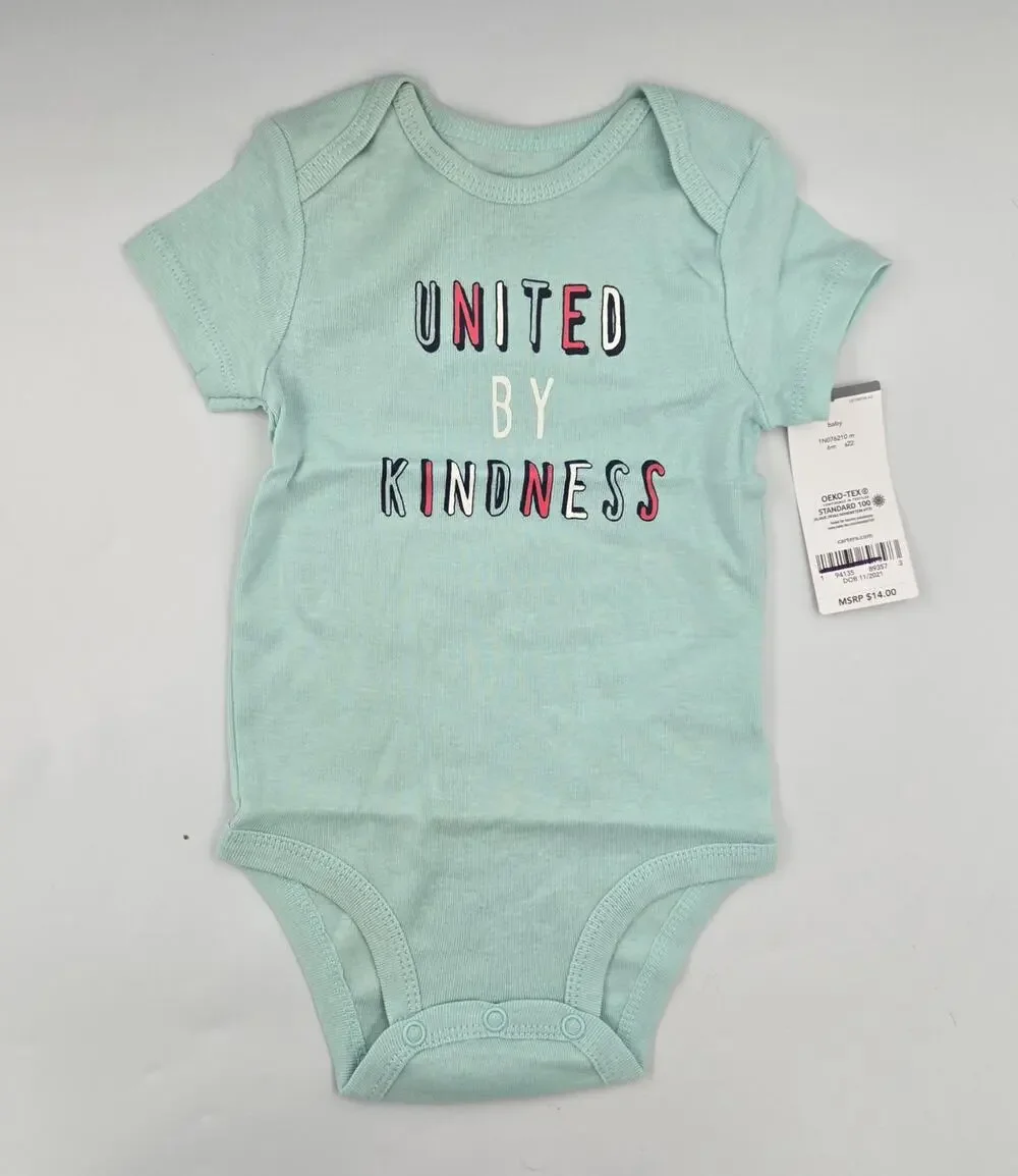 Carter's 6 Month One Piece Bodysuit United by Kindness Light Blue-Green